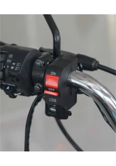 Motosiklet Sis Far Açma Kapama Butonu Gidon Tipli Usb Girişli Motosiklet Aç Kapa Butonu