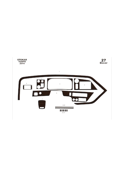 Otokar Tempo Torpido Kaplama 2014 27 Parça Koyu Meşe