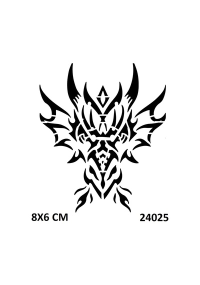 Airbrush Tattoo Ateşli Ejderha Yapışkanlı Stencil Süsleme Ve Boyama Kalıbı