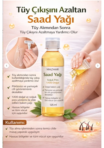 Tüy Azaltıcı Ve Tüy Önleme Saad Yağı Ağı Saad Yağı 125 Ml