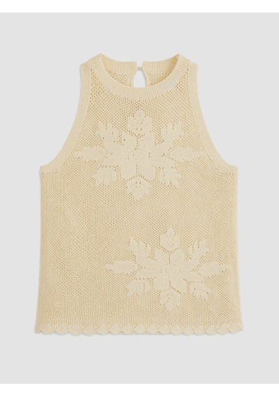 Lcw Vision Ekru Halter Yaka Ajurlu Triko Bluz