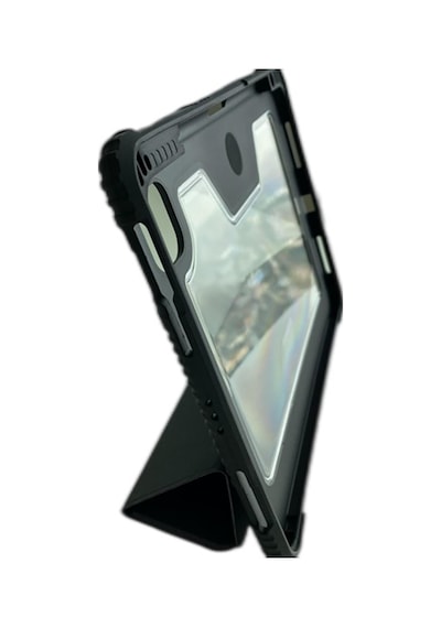 Apple Uyumlu iPad  10.9 2022 10.nesil Kılıf Raptic Armor Serisi Airbagli Katlanabilir Standlı Smart Cover Siyah