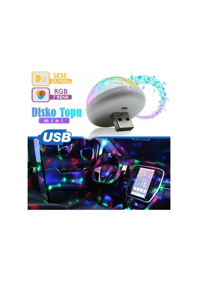 Sese Duyarlı Mini Disko Topu Usb Telefon Mikrofon Uyumlu Parti Led