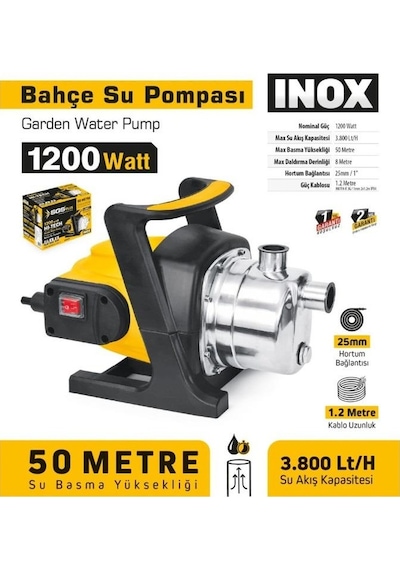 Sgs 5374 Bahçe Su Pompası İnox 1200 Watt