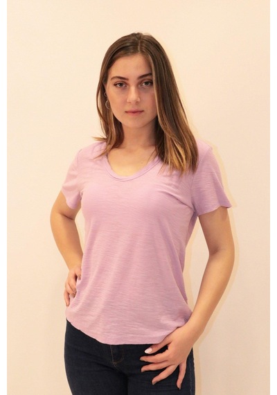 Rich Kadın Organik V Yaka T-shirt %100 Pamuk Tişört Çok Renkli