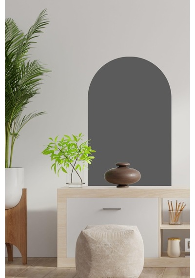 MSticker Bohem Tarzı Oval Koyu Gri Duvar Dekorasyon Sticker (60X100 Cm)