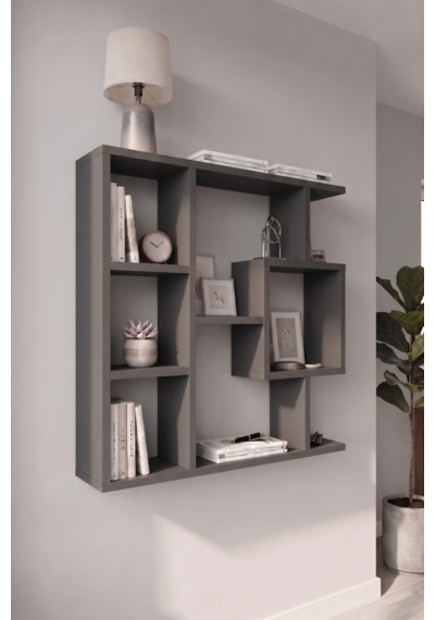 Reyo Enda Home Yegane Duvar Rafı, Duvar Kitaplığı, Dekoratif Kitaplık, Zeminde veya Duvarda Kullanıma Uygun Antrasit Reyo Enda Home Yegane Duvar Rafı, Duvar Kitaplığı, Dekoratif Kitaplık, Zeminde veya Duvarda Kullanıma Uygun Antrasit