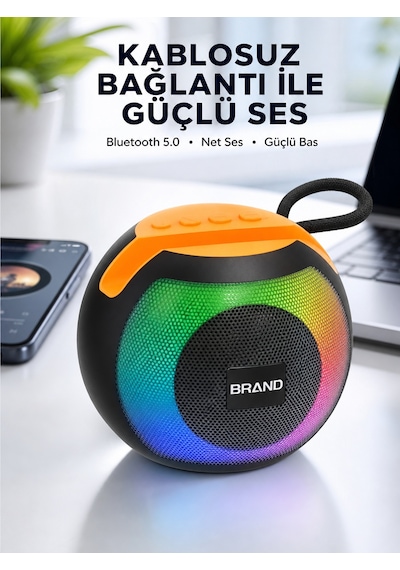 Rgb Işıklı Taşınabilir Kablosuz Bluetooth Hoparlör Yeni Nesil - Lisinya