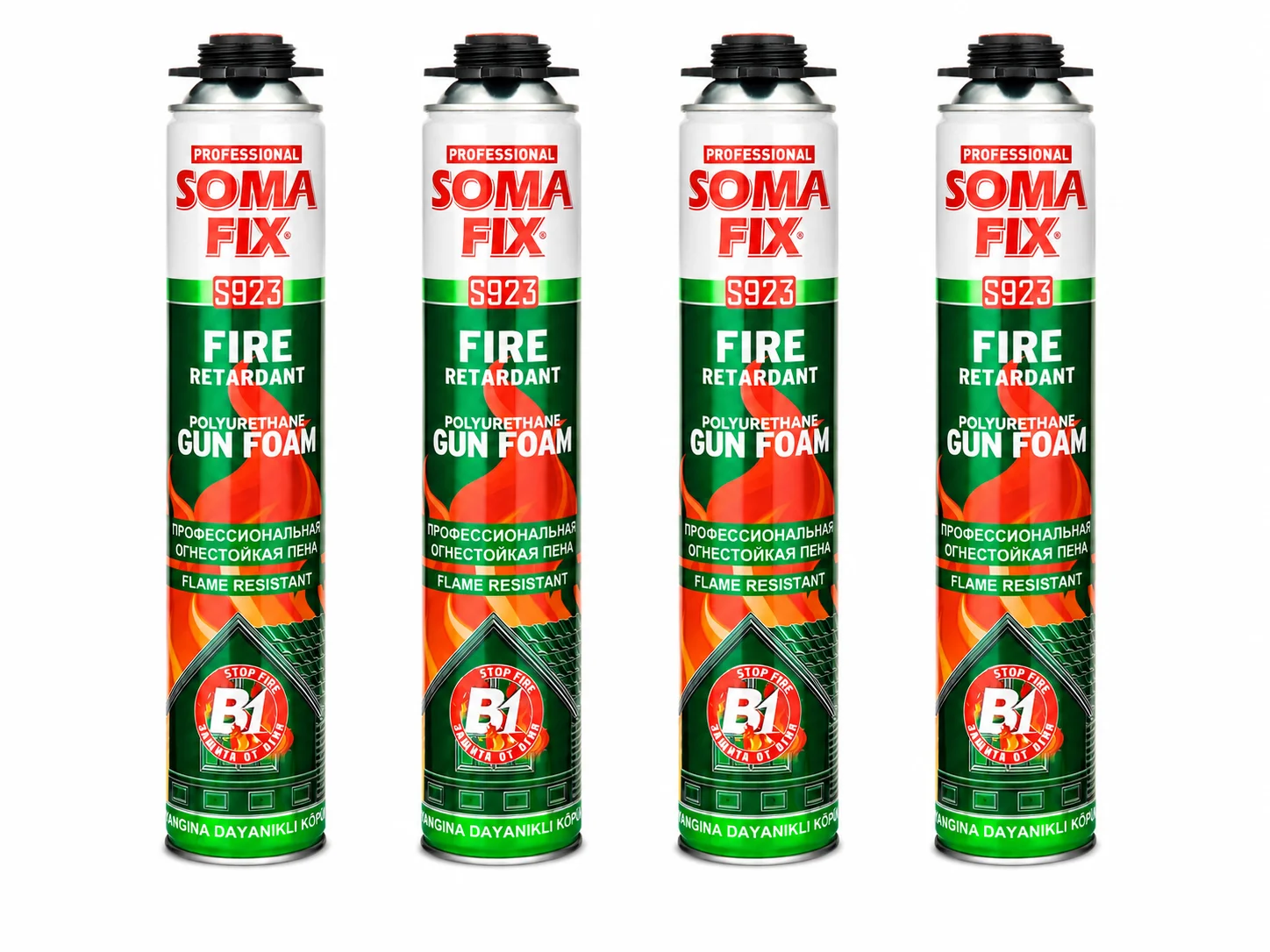 4 Adet Somafix Yangına Dayanıklı B1 Poliüretan Köpük 750ml S923