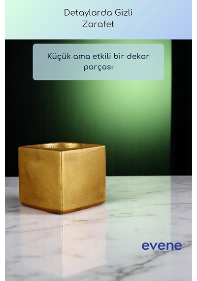 Tr Mumluk Şamdan Ince Mum Uyumlu Altın Eskitme Renk Model 51 Diğer