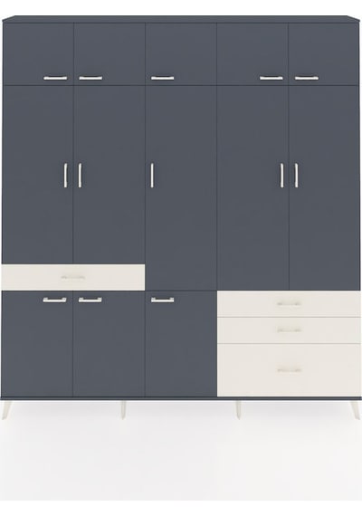 Arges Dolap 8 Raflı 4 Çekmeceli 3 Askılı 220x30x243 Antrasit-antrasit/aytaşı Antrasıt/aytası Arges Dolap 8 Raflı 4 Çekmeceli 3 Askılı 220x30x243 Antrasit-antrasit/aytaşı Antrasıt/aytası