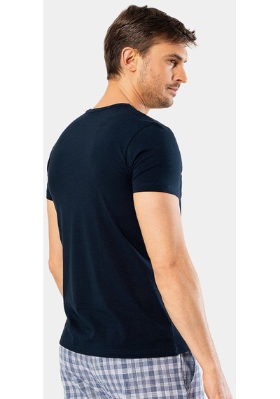 Cacharel Erkek Bisiklet Yaka Likralı T-shirt 1331/lacivert 001