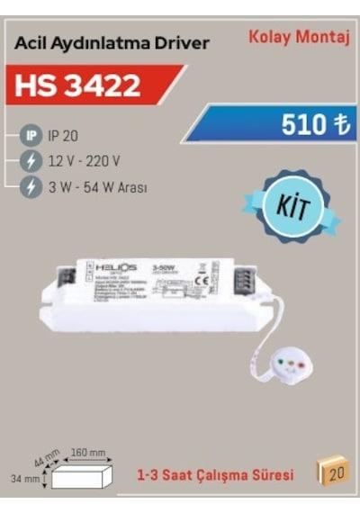 Acil Aydınlatma Driver Kit Hs 3422 Beyaz
