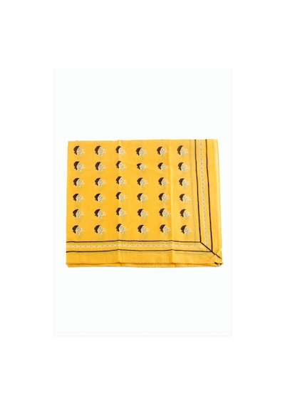 Zero Land Kuru - 861 - Kafa Desenli Bandana - Nazblsmm - 50x50 Sarı