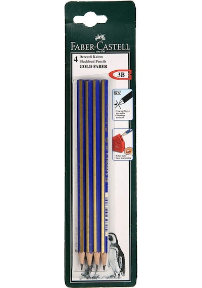 Faber Castell Dereceli Kurşun Kalem Gold 3B Kartelali 4 Lü