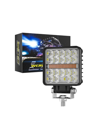 120w 12-24 Volt Kare Sis Farı Drl Turuncu Oto Çalışma Lambası Atv Kamyon Tır Traktör Offroad