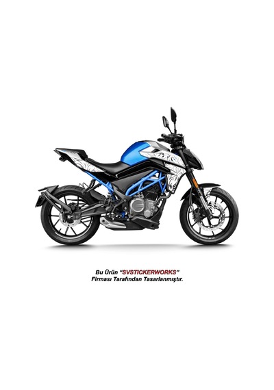 Cfmoto 250nk Orta Tattoo Desen Dövme Sticker Set Sağ Ve Sol Yeni Kasa Uyumlu Beyaz