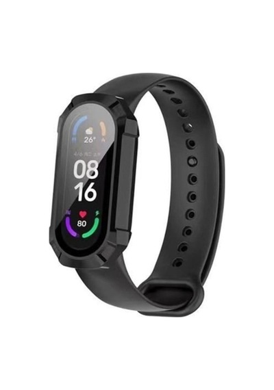 Xiaomi Mi Band 7 Uyumlu Uyumlu Ekran Ve Kasa Koruyucu Silikon Kılıf 360 Tam Koruma