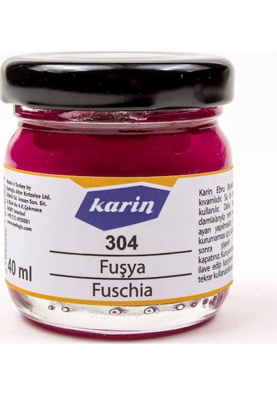 Karin Ezilmiş Ebru Boyası 40ml 304 Fuşya