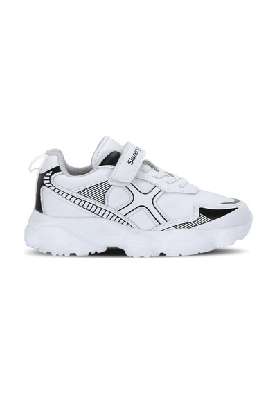 Slazenger Fıffy Unisex Çocuk Cırtlı Beyaz / Siyah Günlük Spor Ayakkabısı Beyaz - Siyah