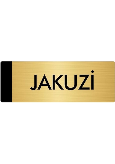 Metal Yönlendirme Levhası, Departman Kapı Isimliği Jakuzi 5x20 Cm Altın Renk