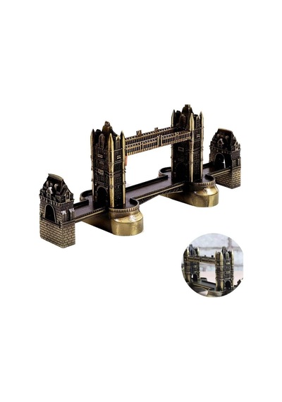 Vintage Metal İngiltere London Tower Bridge Biblo Antik Bronz 20 Cm
