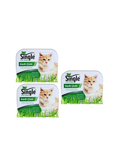 Single Natural Kedi Çimi 3'lü