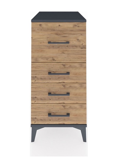 Kronos Komodin 4 Çekmeceli 44x59x96 Antrasit-çam Antrasit