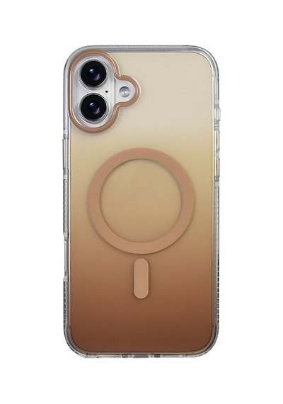 Techaks Apple Uyumlu iPhone 16 Plus Kılıf M-safe Şarj Özellikli Transparan Renk Geçişli Tchs Toros Kapak - Siyah Siyah