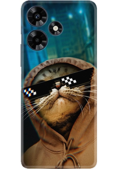 Infinix Uyumlu Hot 30 Kılıf Resimli Desenli Silikon Platinium Series Troll Cat 1897