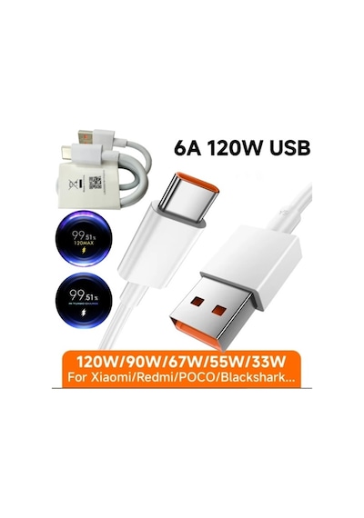 Mi Uyumlu Turbo Hızlı Şarj Kablosu 120w/90w/67w/55w/33w 6a Redmi Note 11 Pro 5g Note 12 T Pro Note 13 Pro 5g St03
