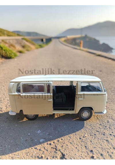 Nostaljik Beyaz Volkswagen Type 2 1/32 Ölçek Metal Çek Bırak Kapılar Açılır Model Araba Çok Renkli