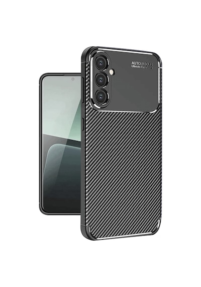 Samsung Galaxy A37 5g Uyumlu Kılıf Karbon Tasarım Kamera Korumalı Silikon Telefon Kılıfı Kapak Siyah