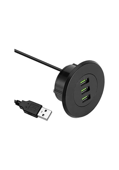 6028 Usb 3 Port Hub Masaüstü Gömme Çoklayıcı Çoğaltıcı Kablolu Şarj