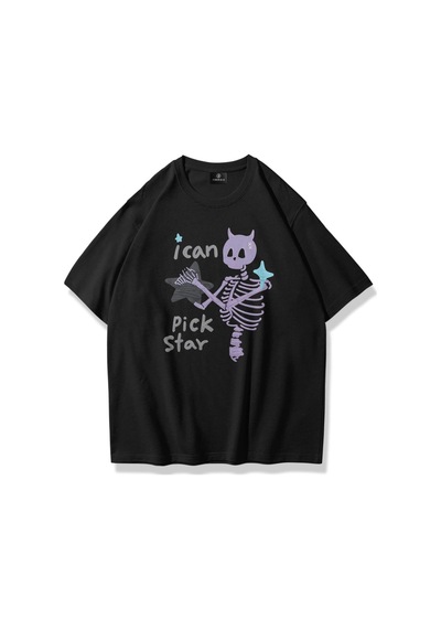 Tarzsokak Unisex I Can Pick Star Tshirt Siyah Siyah