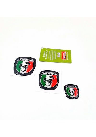 Egea Sedan Uyumlu Üçlü Abarth Logo Seti Ön Arka Direksiyon