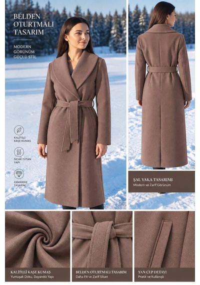 Moda Banuş Kadın Kuşaklı Cepli Yırtmaçlı Astarlı Kaşe Açık Camel Kahve Kaban Kahverengi Kahverengi Moda Banuş Kadın Kuşaklı Cepli Yırtmaçlı Astarlı Kaşe Açık Camel Kahve Kaban Kahverengi Kahverengi