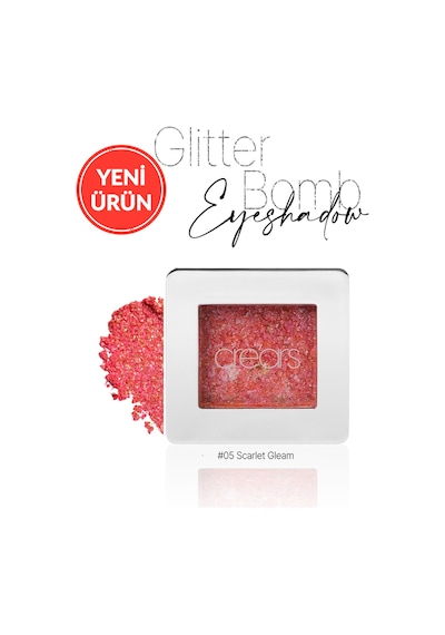 Mücevher Parlaklığında Yoğun Pigmentli Tekli Far Cre'ars Glitter Bomb Eyeshadow 05 Scarlet Gleam 30505833