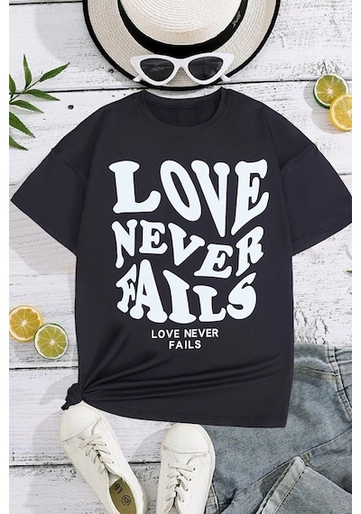 Uyguntarz Çocuk Love Pamuklu Tshirt Siyah
