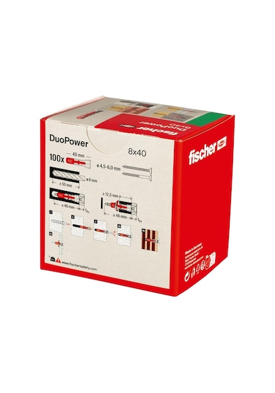 Ayrex Duopower 8 X 40, Evrensel Dübel, Güçlü 2 Bileşenli Dübel, Beton, Tuğla, Taş, Alçı Yapı Plakaları Vb. S