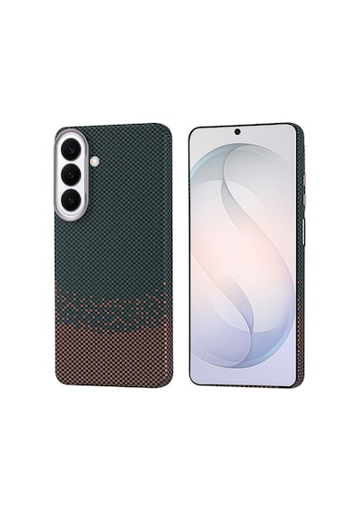 Maks Technology Samsung Galaxy Uyumlu S26 Kılıf M-safe Şarj Özellikli Karbon Fiber Görünümlü Mkst Nekst Kapak - Yeşil