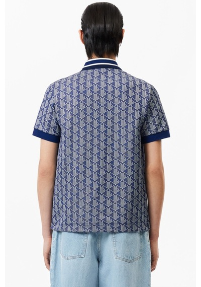 Lacoste Classic Fit Monogram Polo T-shirt Erkek Polo Yaka Tişört Lacivert