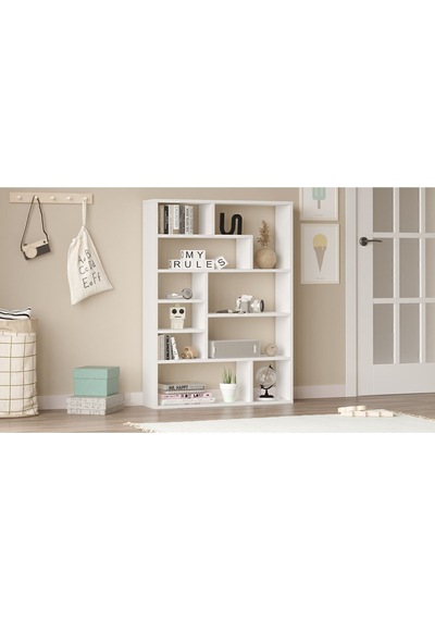 Keemon Kitaplık 124cm Beyaz Kee1-w Beyaz