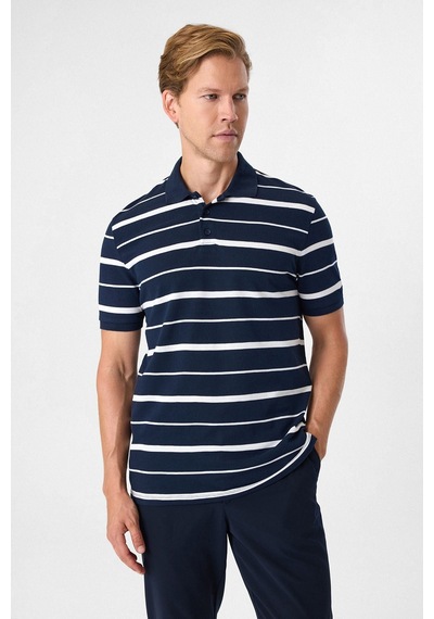 Back And Bond Regular Fit Lacivert Düğmeli Polo Yaka Tişört