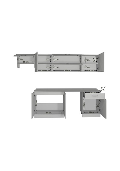 Decoraktiv Elite 280y Mdf Hazır Mutfak Dolabı - Tezgah Dahil - Antrasit
