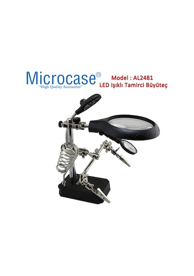 Microcase Led Işıklı Masaüstü Tamirci Büyüteç Seti - Al2481