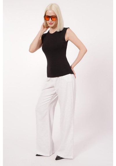 Seeh Siyah Kadın Basic Slim Fit T-shirt Sh250