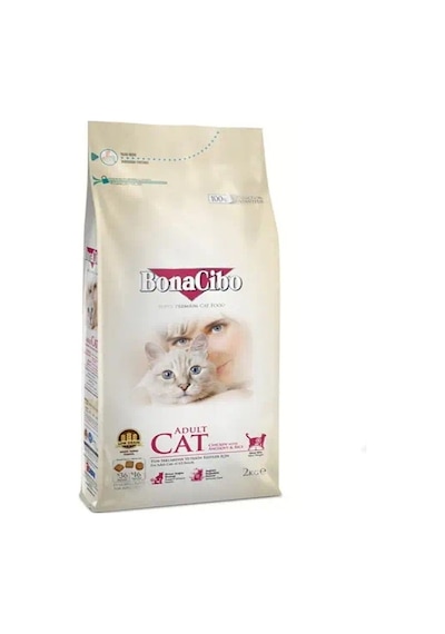 Bonacibo Tavuklu ve Hamsili Pirinçli Yetişkin Kedi Maması 2 KG