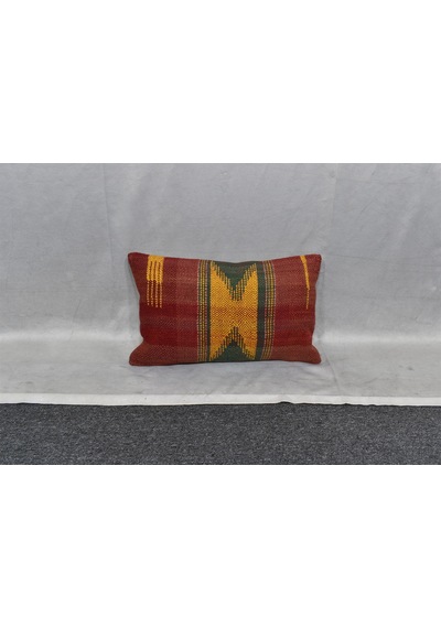 Zehra Abla Halı Yeni El Dokuma Dekoratif Lumbar Kilim Kırlent Yastık Kılıfı 6577 Çok Renkli
