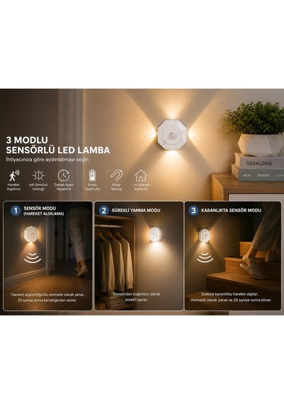 3 Adet Sekizgen Şeklinde 3 Modlu Sensörlü Led Lamba Usb Şarjlı Hareket Sensörlü Gece Lambası Kablosuz Dolap Koridor Merdiven Aydınlatma Enerji Sınıfı Beyaz 3 Adet Sekizgen Şeklinde 3 Modlu Sensörlü Led Lamba Usb Şarjlı Hareket Sensörlü Gece Lambası Kablosuz Dolap Koridor Merdiven Aydınlatma Enerji Sınıfı Beyaz